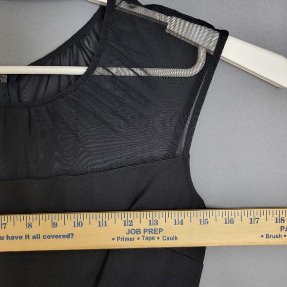 En Focus Studios Maxi Dress Womens 4 Black Silver Shimmer Floral Mesh Sleeveless - Picture 6 of 13